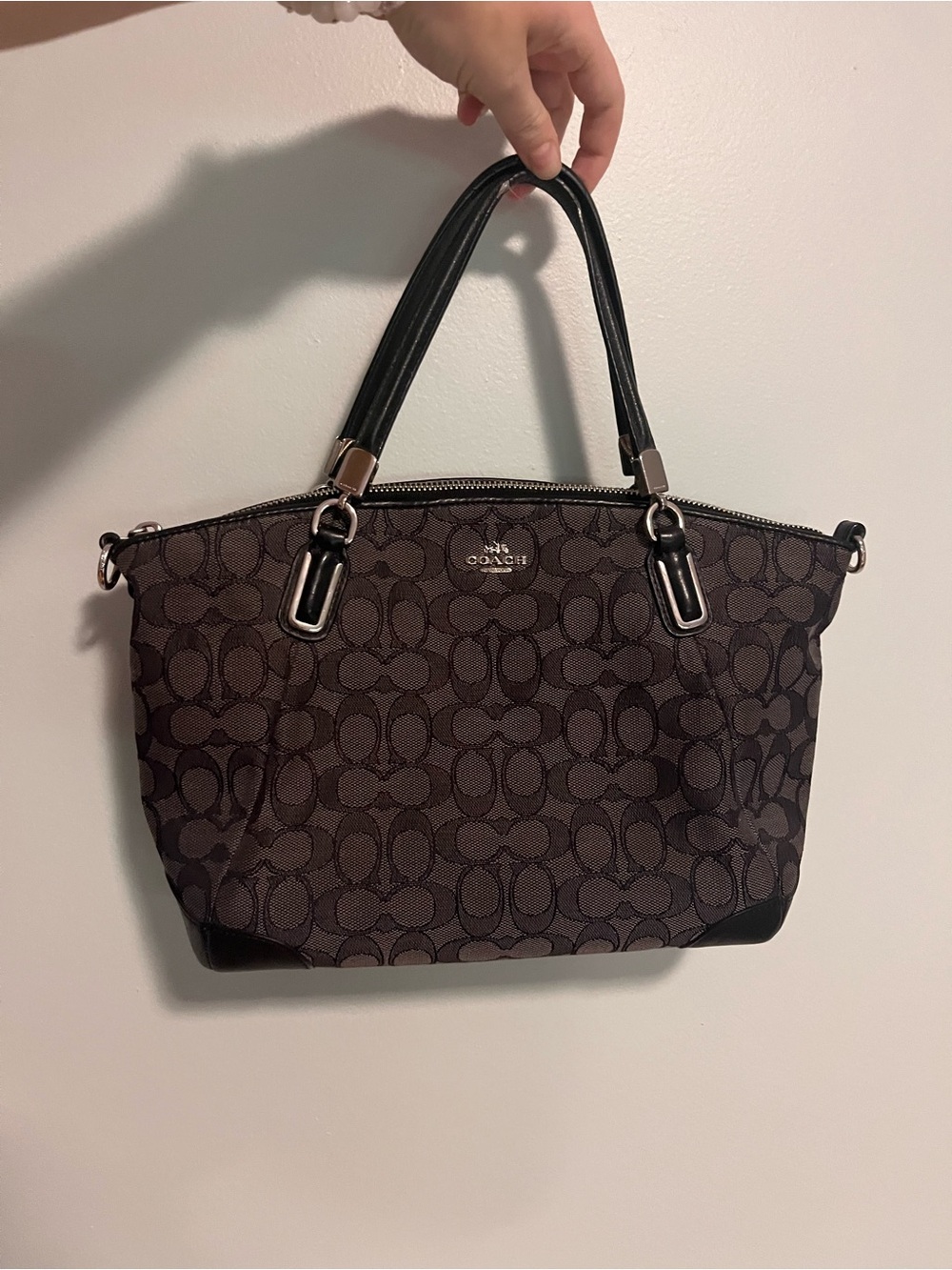 COACH Brown Signature Monogram Shoulder Bag